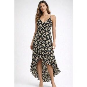 No Comment Floral High Low Ruffle Slip Dress Size M NWT